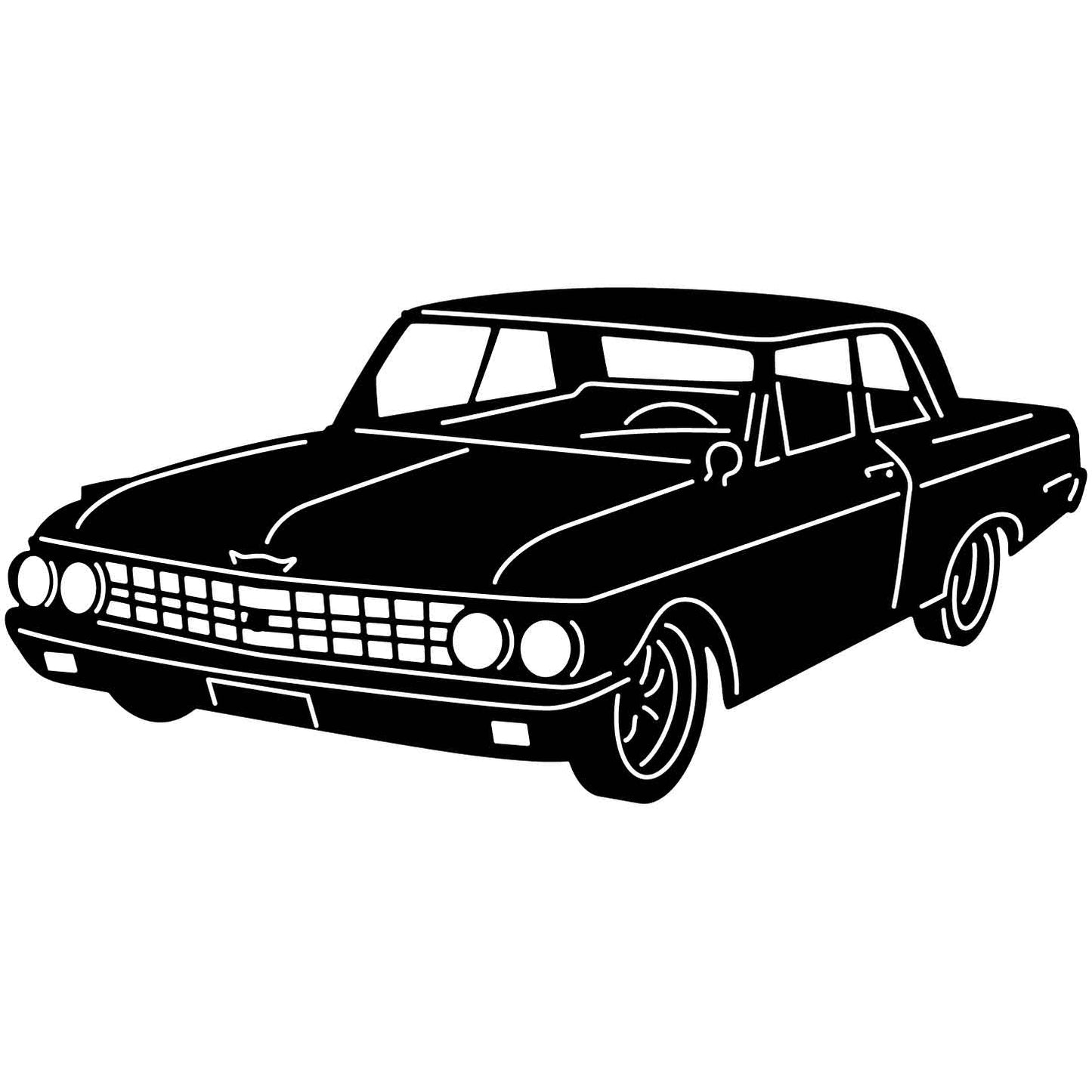 GTA Fairlane Old Muscle Car-DXF file cut ready for CNC machines-DXFforCNC.com