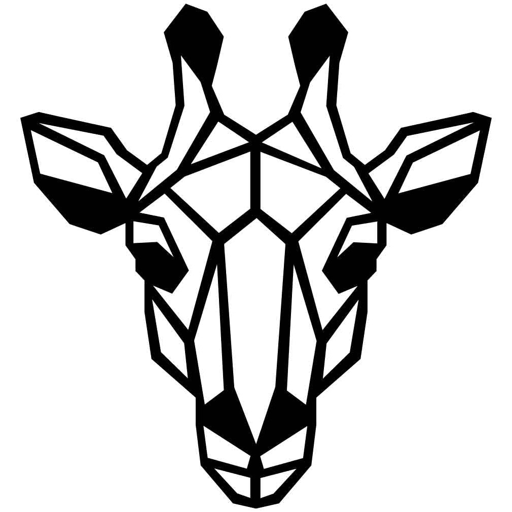 Giraffe Face Geometric-DXF files Cut Ready for CNC-DXFforCNC.com