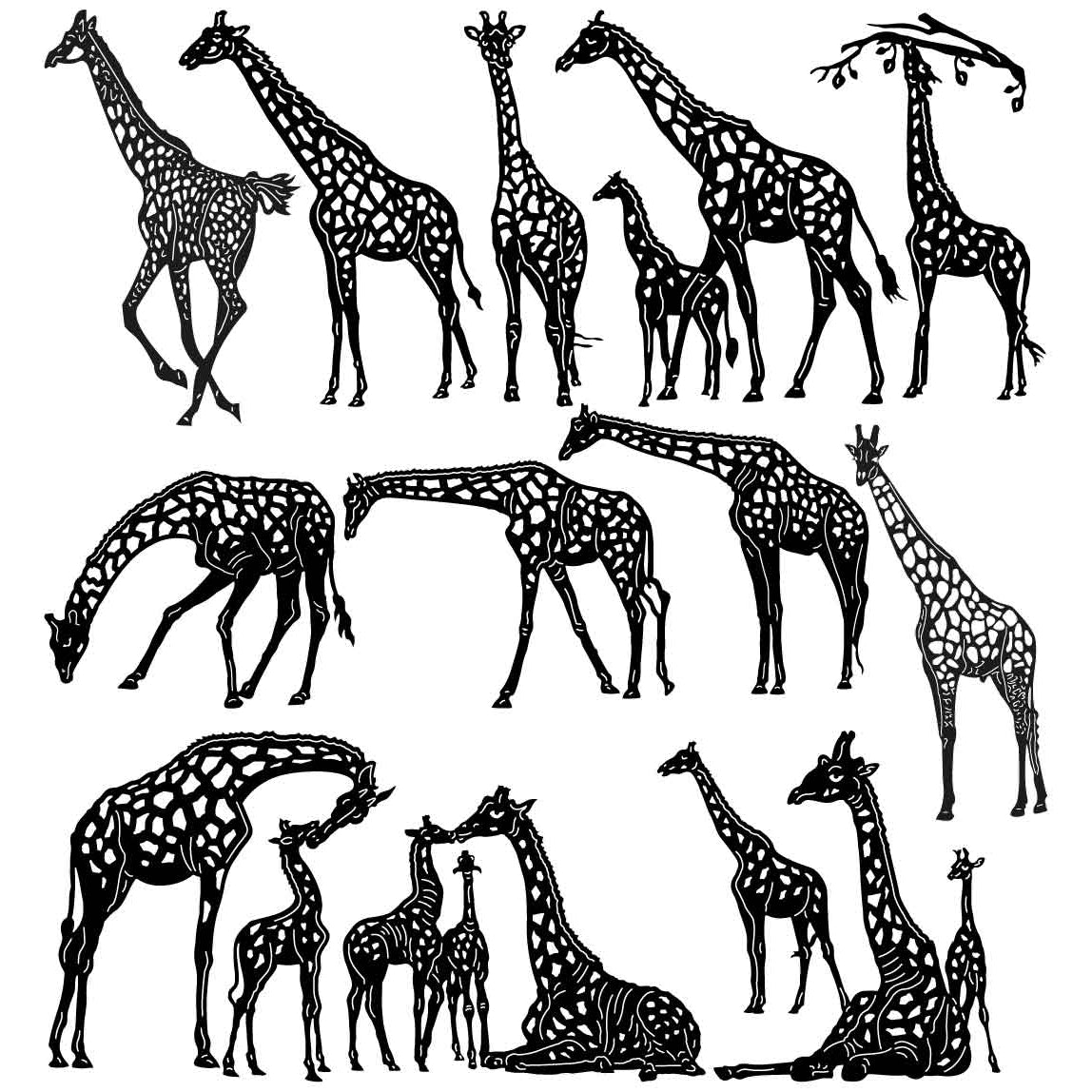 African Giraffe-DXF files Cut Ready for CNC-DXFforCNC.com