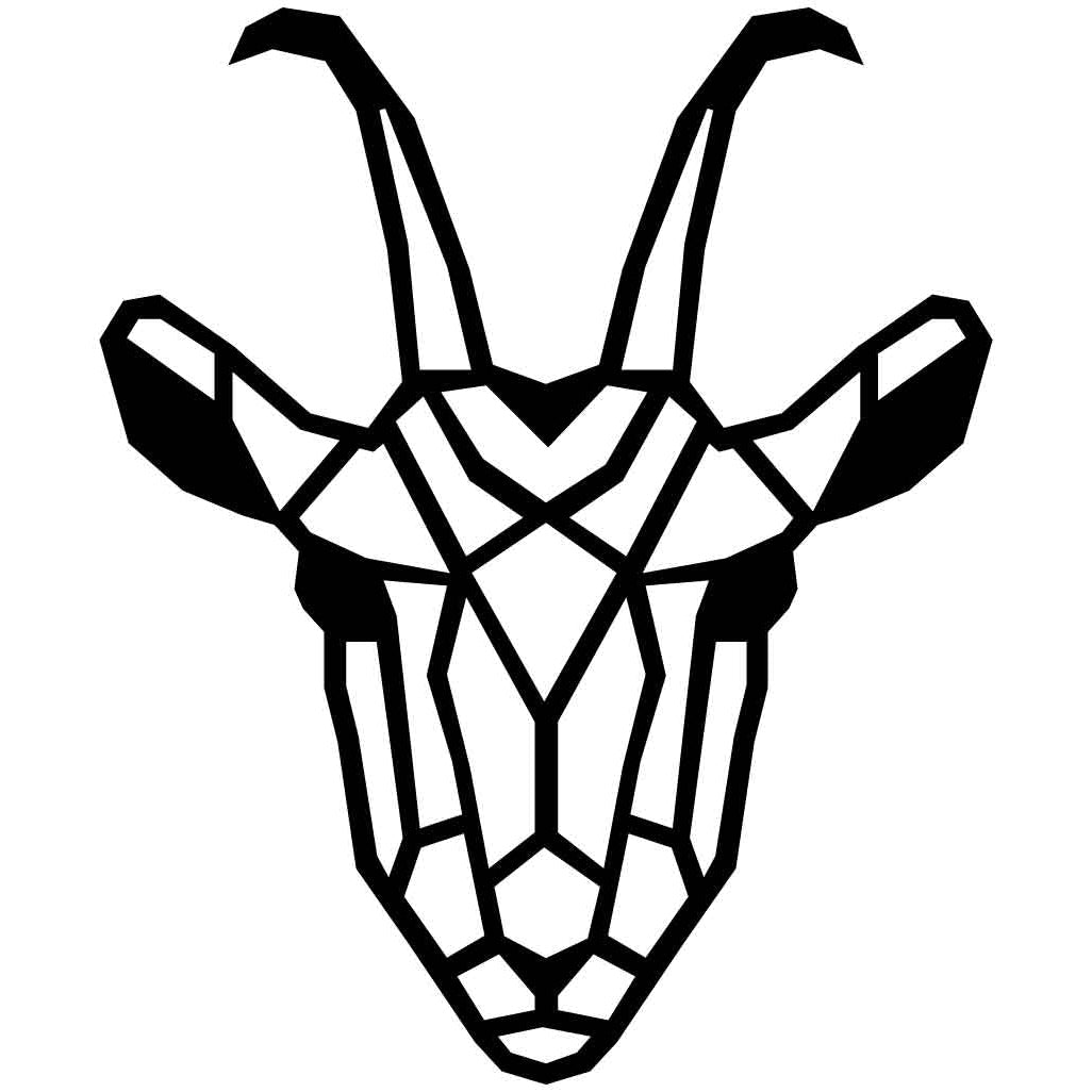 Goat Face Geometric-DXF files Cut Ready for CNC-DXFforCNC.com