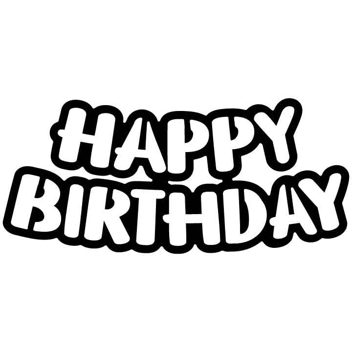 Happy Birthday (2) Free DXF File for CNC Machines-DXFforCNC.com