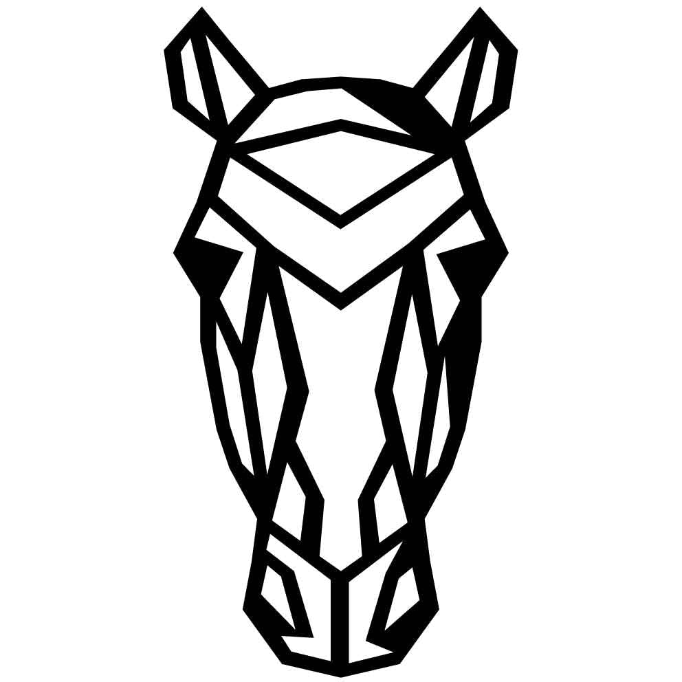 Horse Face Geometric-DXF files Cut Ready for CNC-DXFforCNC.com
