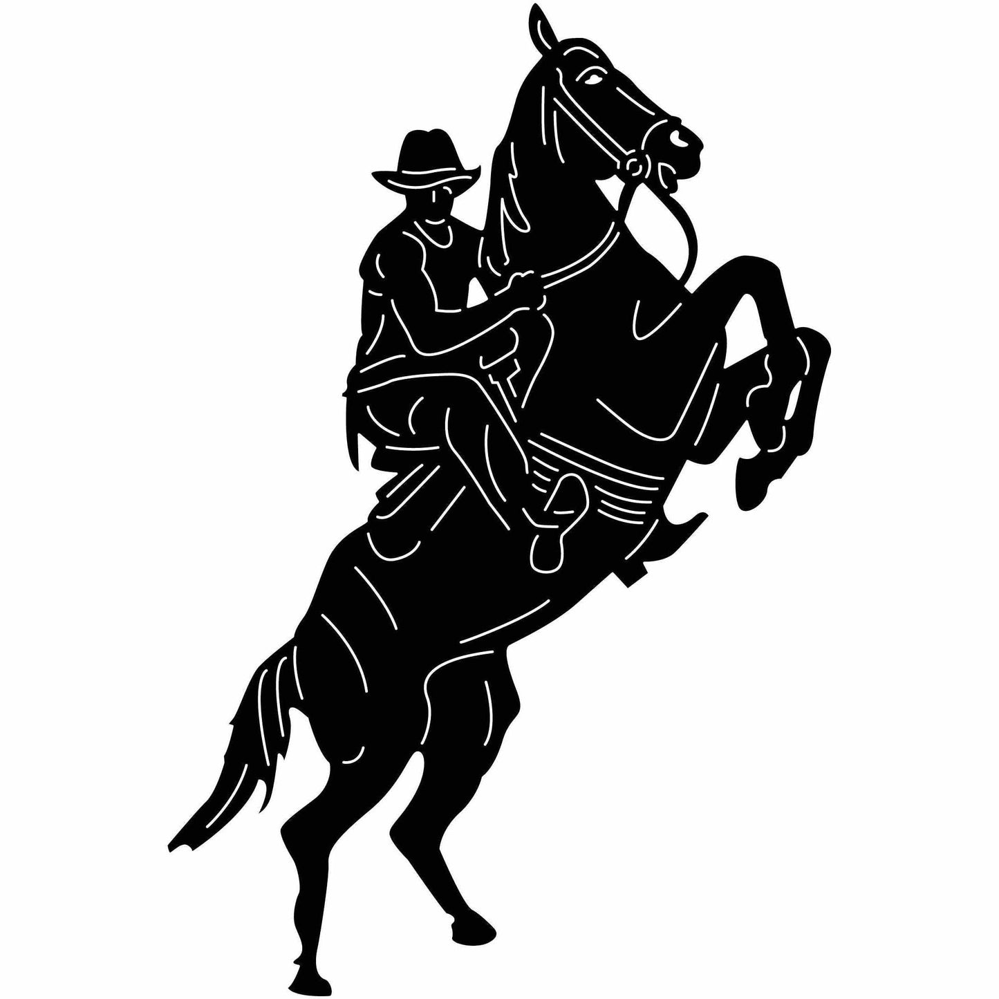 Free Cowboy and Horse-DXFforCNC.com-DXF Files cut ready cnc machines