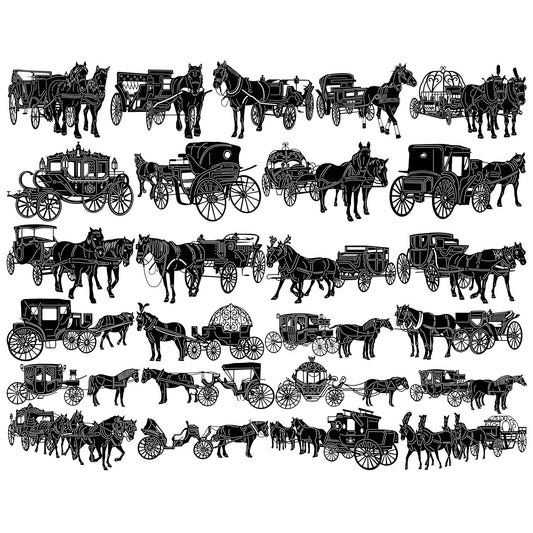 Coach Horse And Carriage Dxf Files Packages