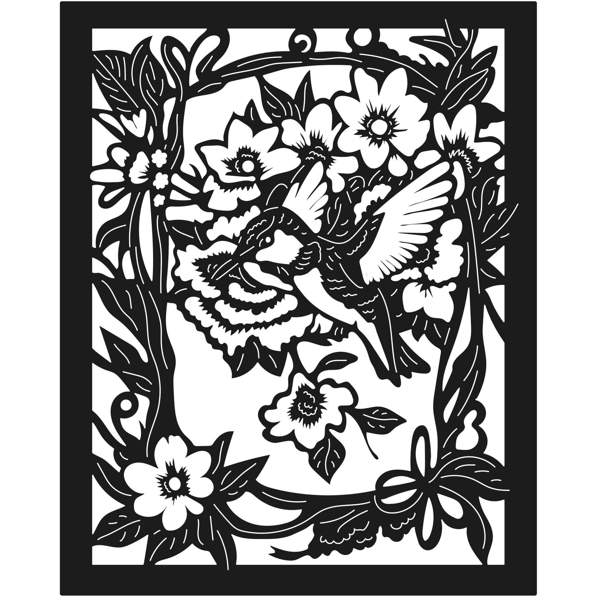 Hummingbird flower panel 05