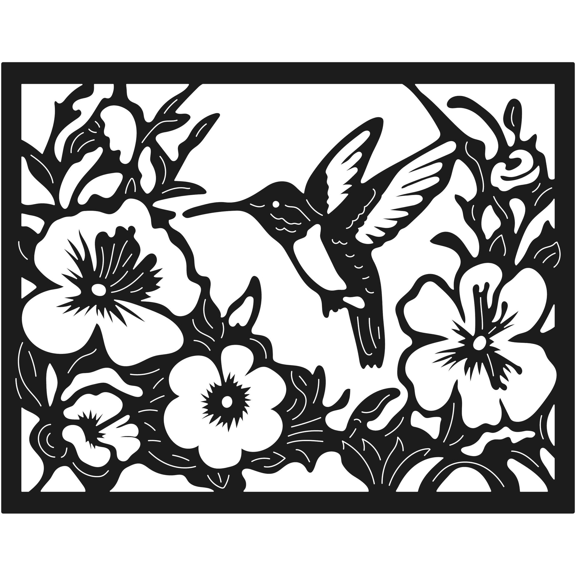 Hummingbird flower panel 17