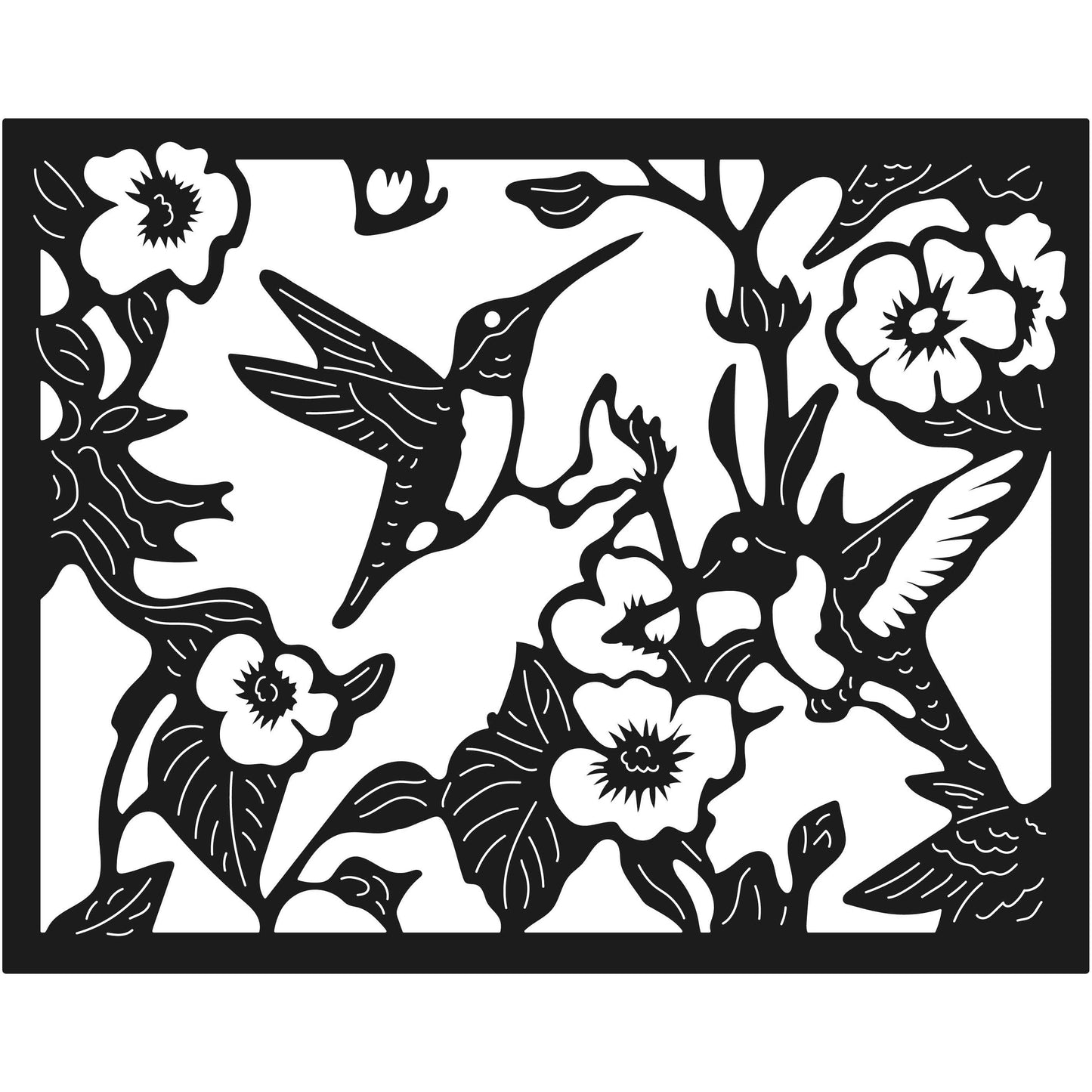 Hummingbird flower panel 20