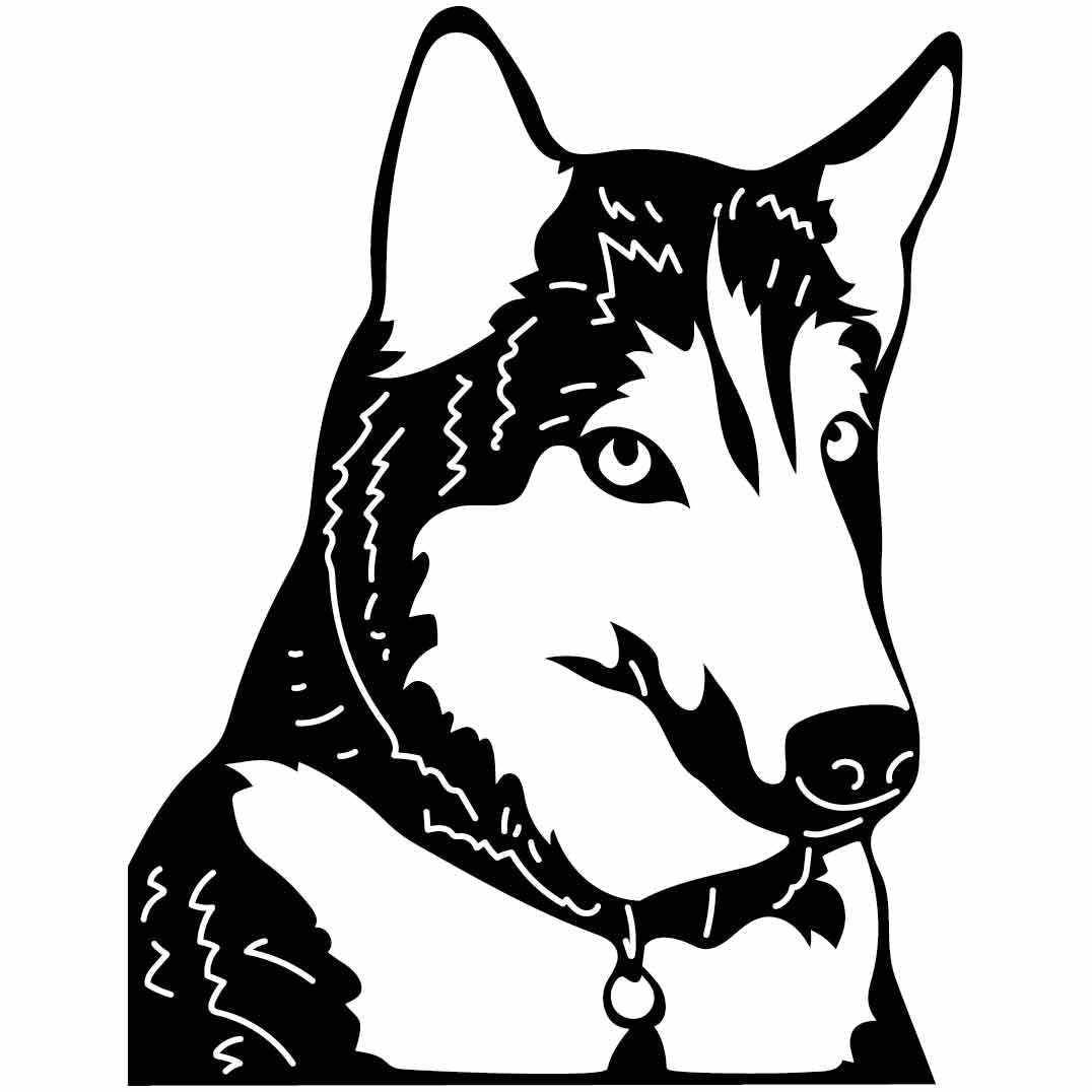 Husky Dog Face Free-DXF files cut ready for CNC-DXFforCNC.com