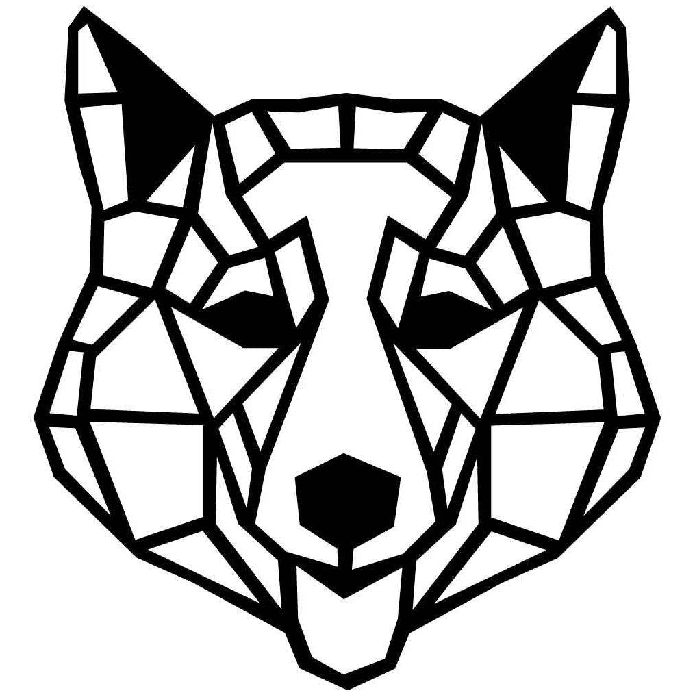 Husky Face Geometric-DXF files Cut Ready for CNC-DXFforCNC.com