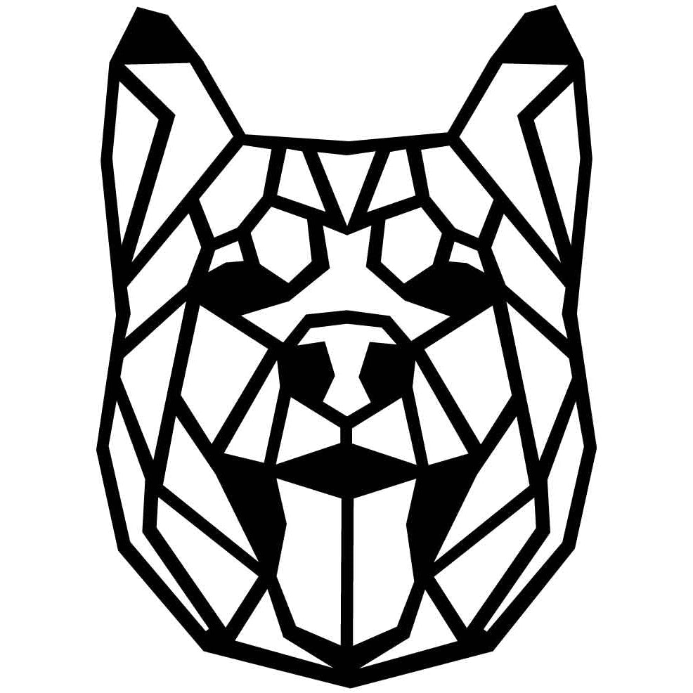 Husky Face Geometric-DXF files Cut Ready for CNC-DXFforCNC.com