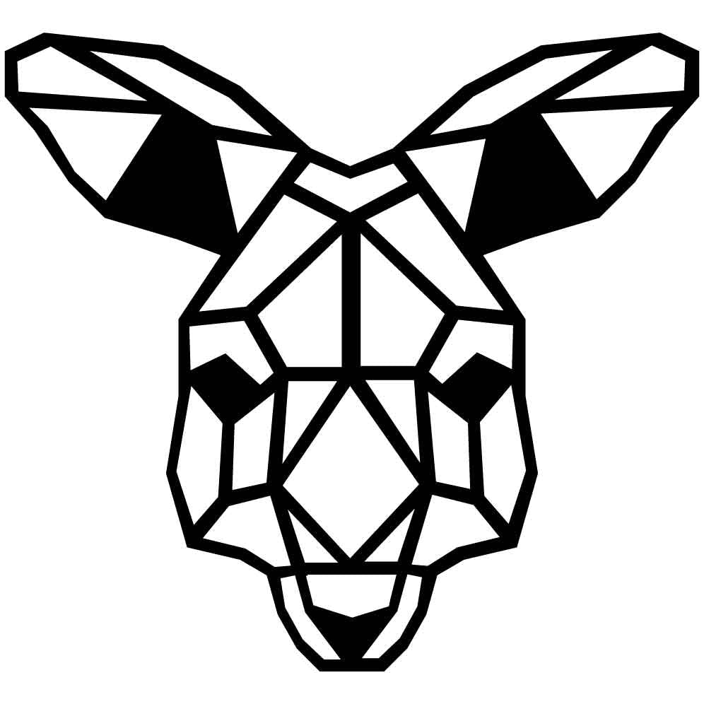 Kangaroo Face Geometric-DXF files Cut Ready for CNC-DXFforCNC.com