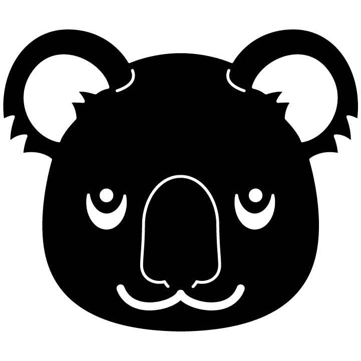 Koala Face Free DXF File for CNC Machines-DXFforCNC.com