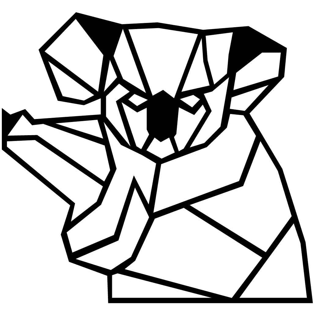 Koala Face Geometric-DXF files Cut Ready for CNC-DXFforCNC.com