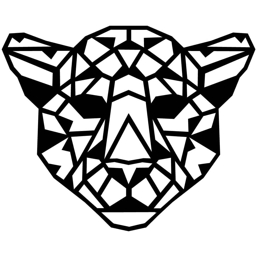 Leopard Face Geometric-DXF files Cut Ready for CNC-DXFforCNC.com
