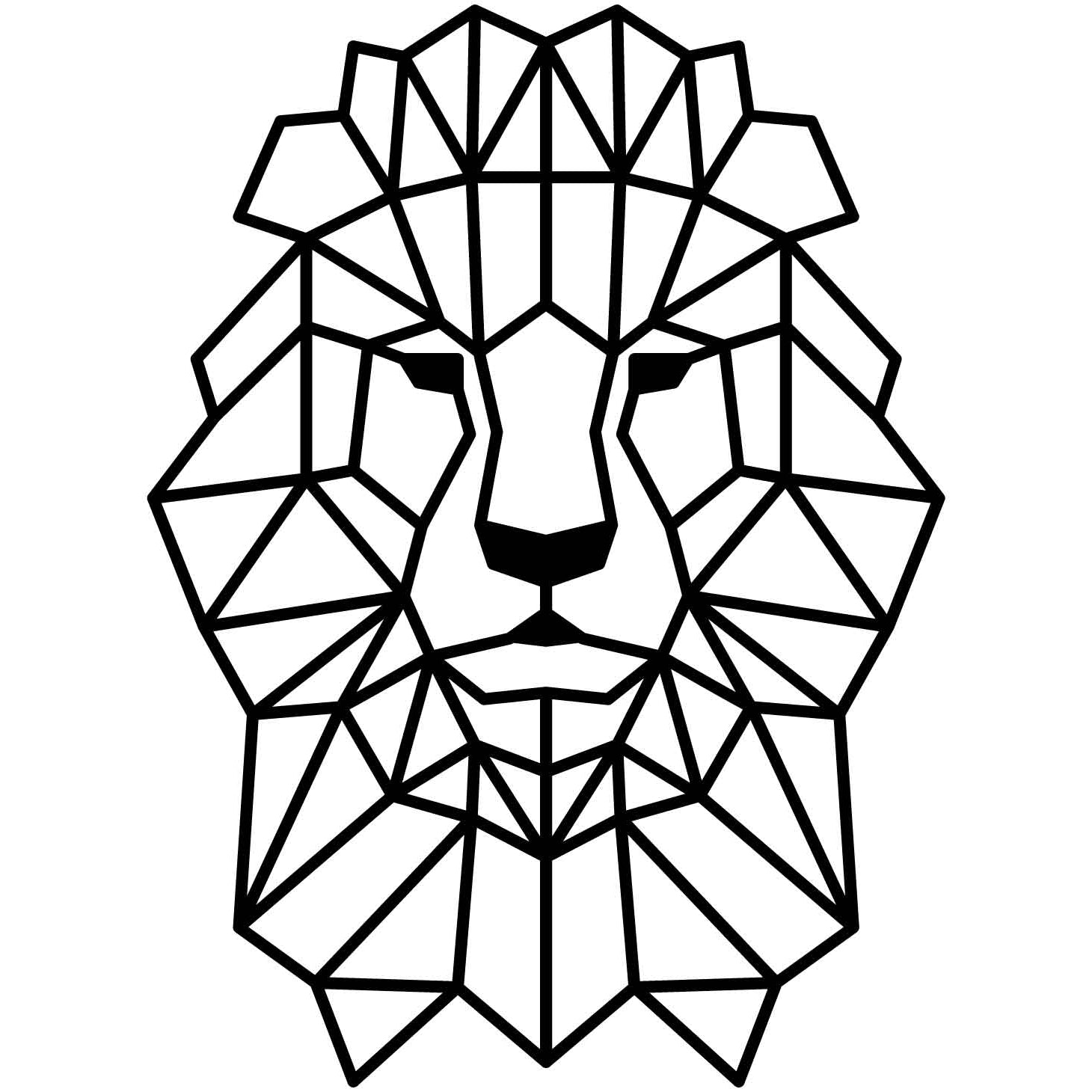 Lion Face Geometric-DXF files Cut Ready for CNC-DXFforCNC.com