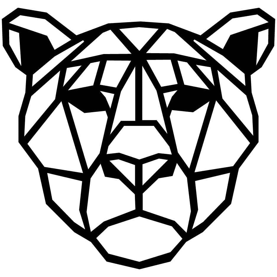 Lioness Face Geometric-DXF files Cut Ready for CNC-DXFforCNC.com