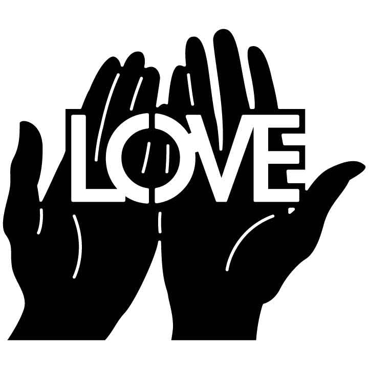 Love on Hands Free DXF File for CNC Machines-DXFforCNC.com