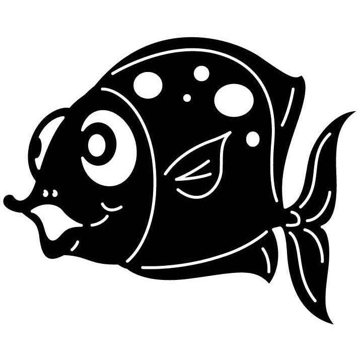 Marine Fish (2) Free DXF File for CNC Machines-DXFforCNC.com