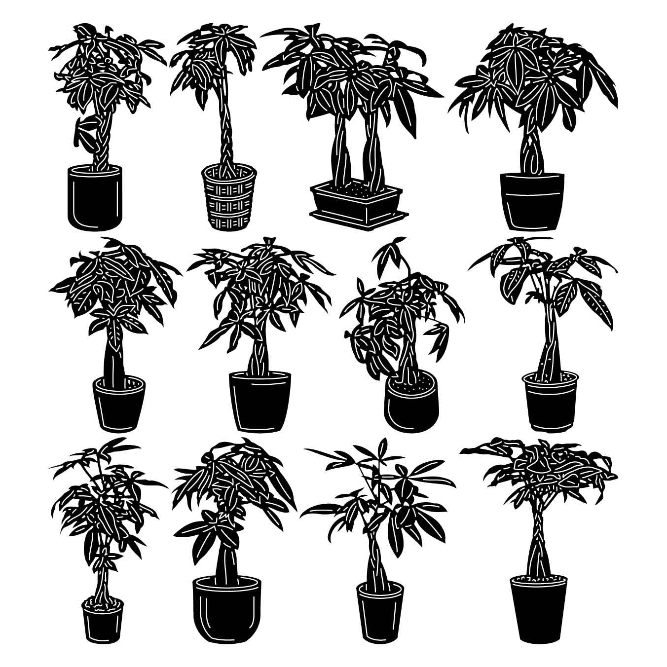 Money Trees, Good Luck Plants-DXF files Cut Ready for CNC-DXFforCNC.com