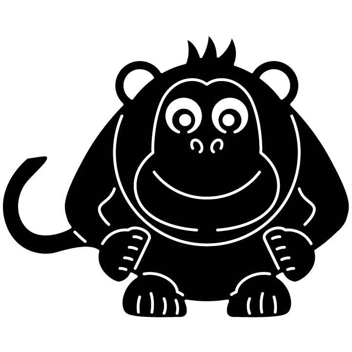 Monkey Free DXF File for CNC Machines-DXFforCNC.com