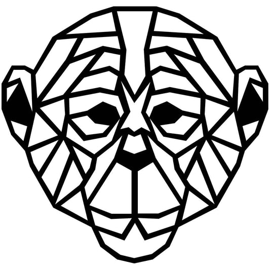 Monkey Face Geometric-DXF files Cut Ready for CNC-DXFforCNC.com
