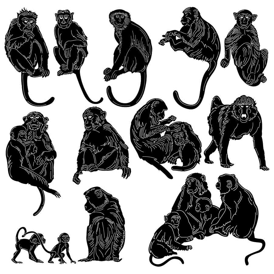 Monkeys-DXF files Cut Ready for CNC-DXFforCNC.com