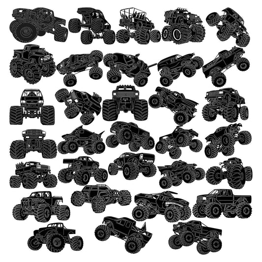Monster Jam Trucks-DXF files Cut Ready for CNC-DXFforCNC.com