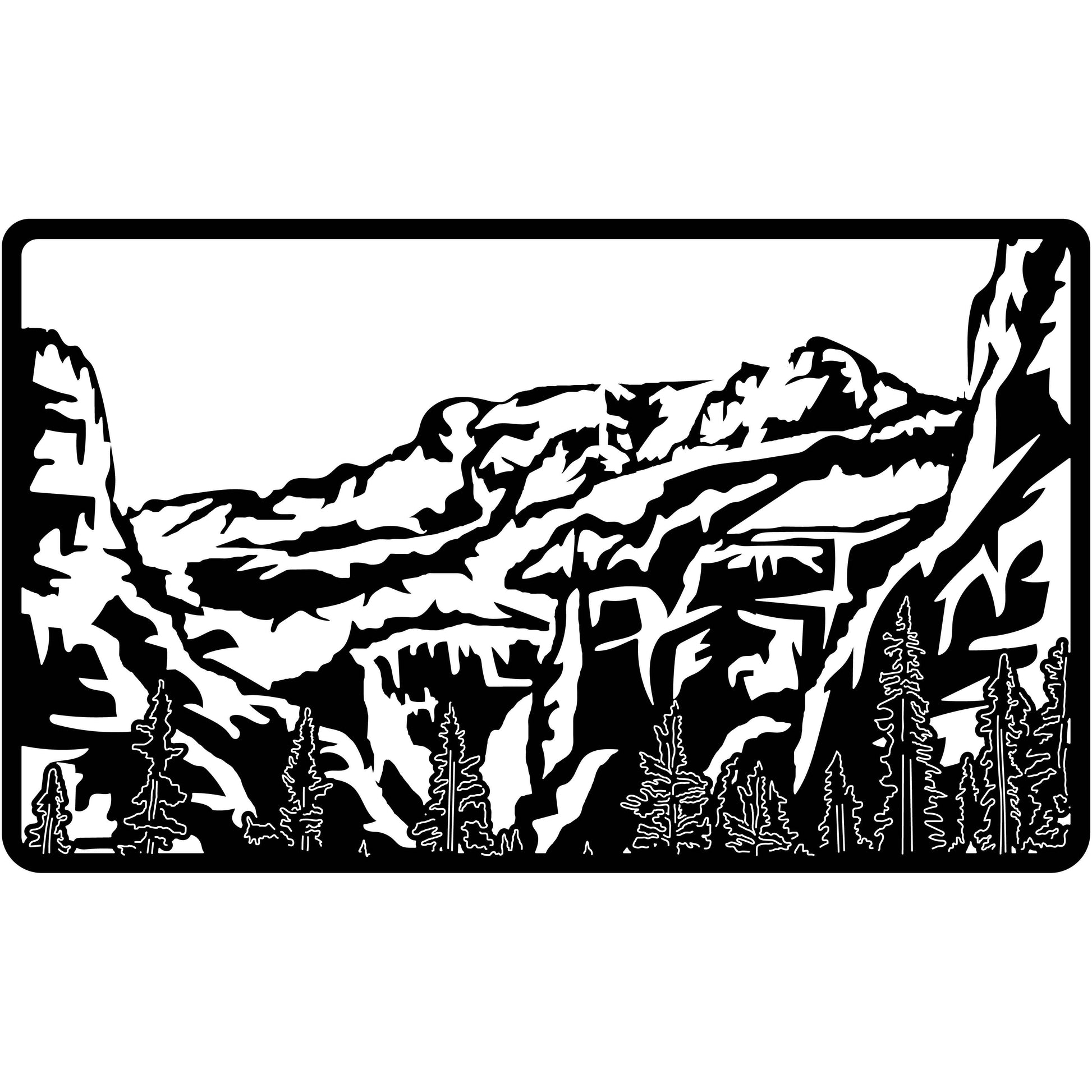 Mountain View Scene-DXF files Cut Ready for CNC-DXFforCNC.com