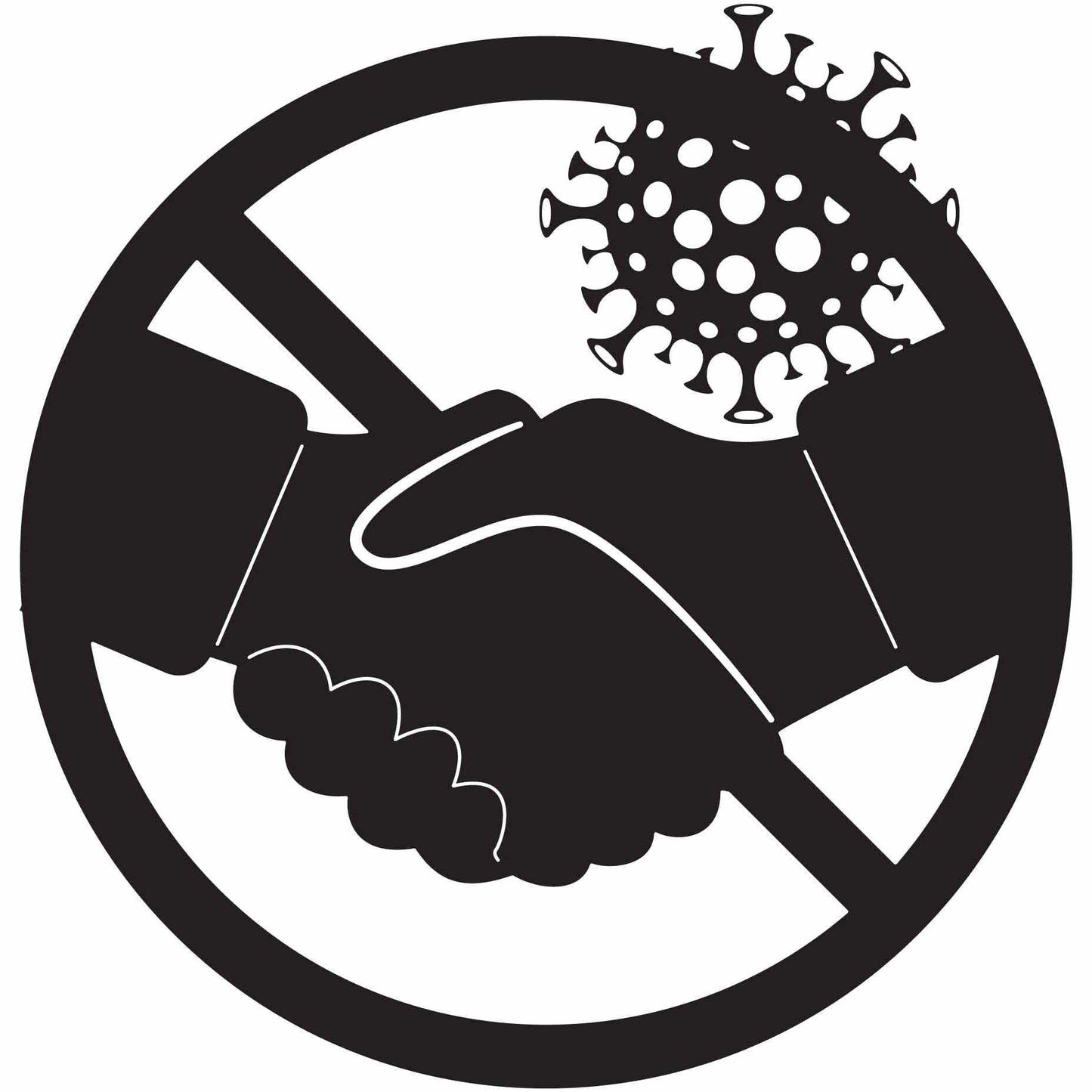 Free No Handshake Sign Pandemic Coronavirus Covid-19-DXF files Cut Ready for CNC-DXFforCNC.com