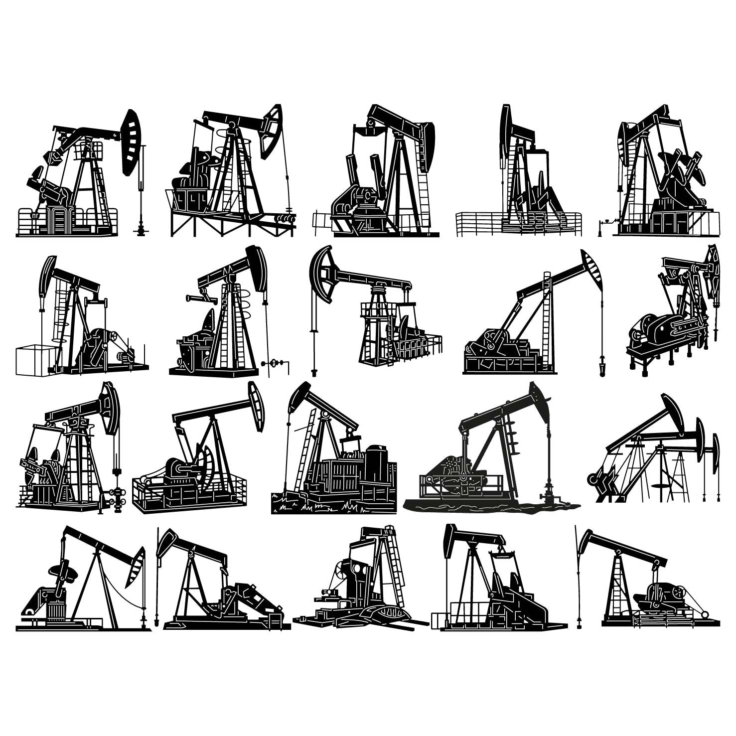 Oil Pumpjacks-DXF files Cut Ready for CNC-DXFforCNC.com