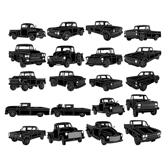 Old Small Trucks-dxf files cut ready for cnc machines-dxfforcnc.com