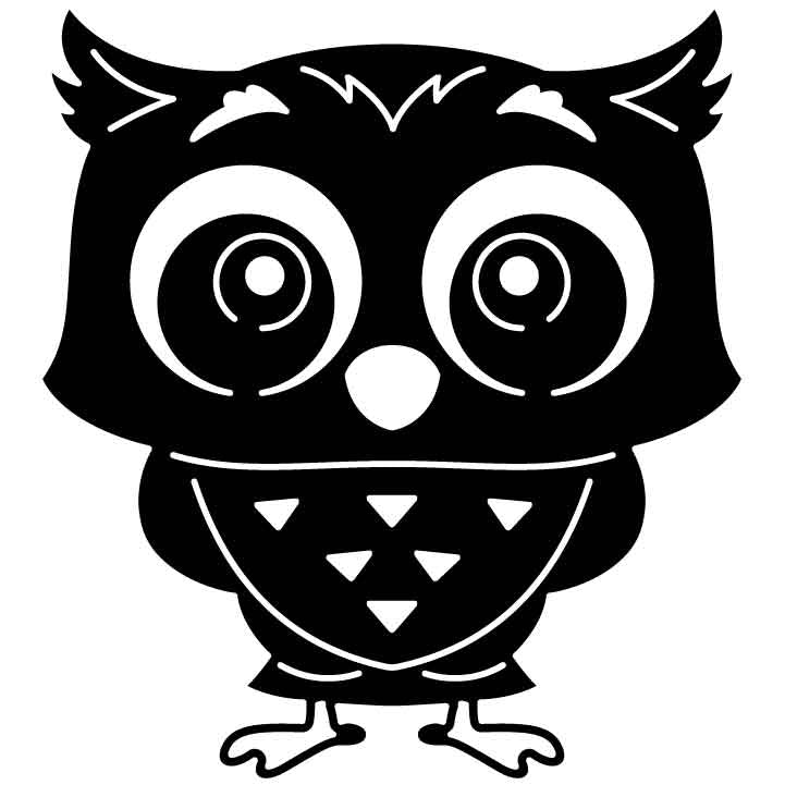 Owl (2) Free DXF File for CNC Machines-DXFforCNC.com