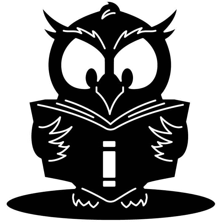 Owl Reading Book Free DXF File for CNC Machines-DXFforCNC.com