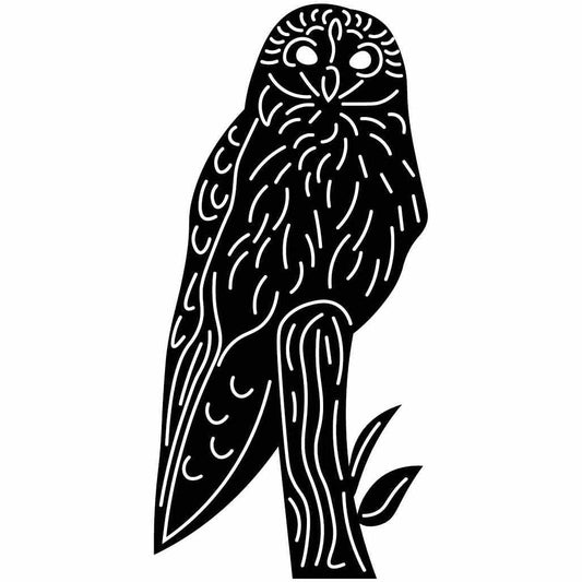 Owl on Branch Free-DXF files cut ready for CNC-DXFforCNC.com