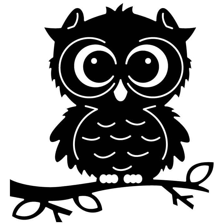 Owl on Branch Free DXF File for CNC Machines-DXFforCNC.com