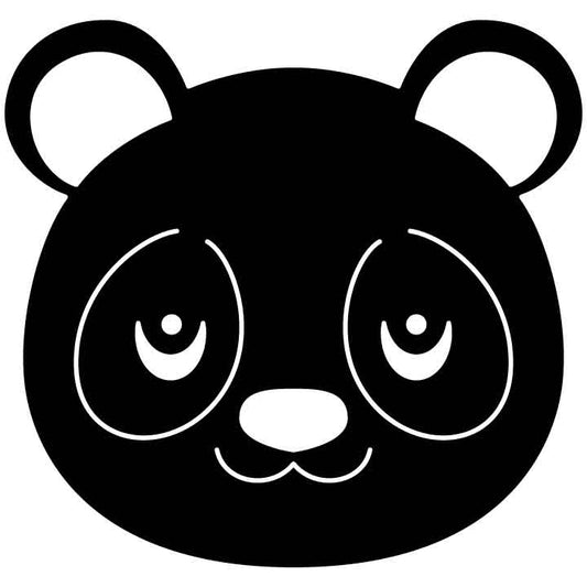 Panda Face Free DXF File for CNC Machines-DXFforCNC.com