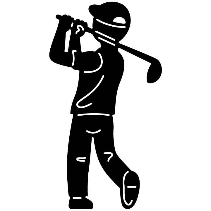 Person Golfing Free DXF File for CNC Machines-DXFforCNC.com