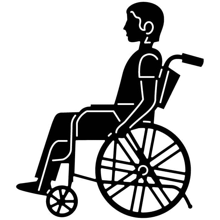 Person in Manual Wheelchair Free DXF File for CNC Machines-DXFforCNC.com