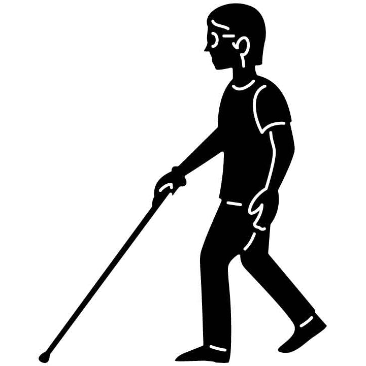Person with White Cane Free DXF File for CNC Machines-DXFforCNC.com