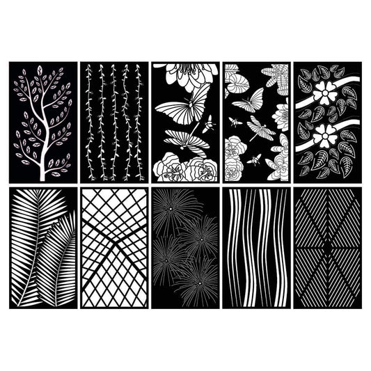 Abstract and Floral Decorative Privacy Screen Panels or Fence-dxf files cut ready