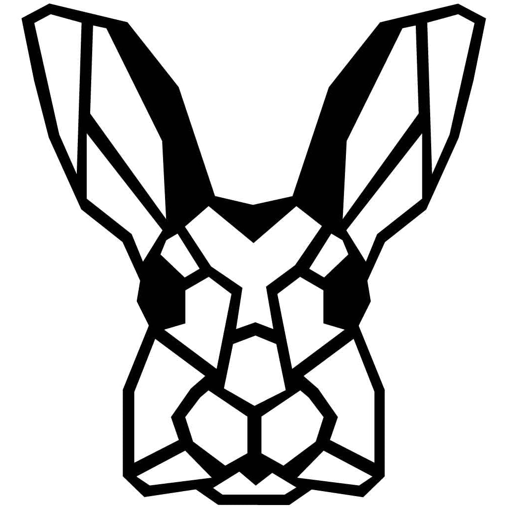 Rabbit Face Geometric-DXF files Cut Ready for CNC-DXFforCNC.com