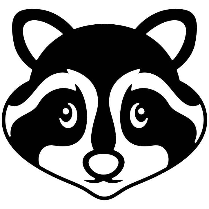 Raccoon Face Free DXF File for CNC Machines-DXFforCNC.com
