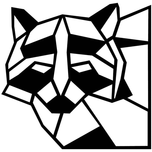 Raccoon Face Geometric-DXF files Cut Ready for CNC-DXFforCNC.com