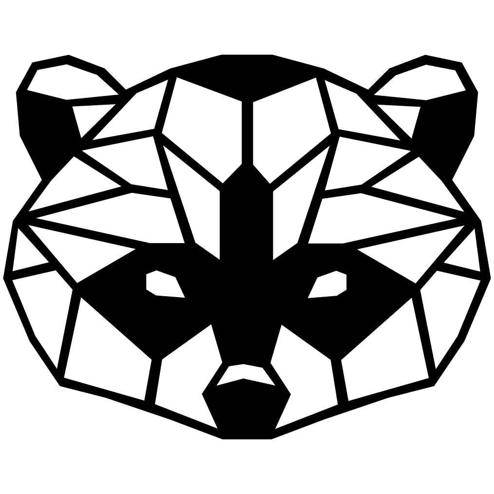 Raccoon Face Geometric-DXF files Cut Ready for CNC-DXFforCNC.com