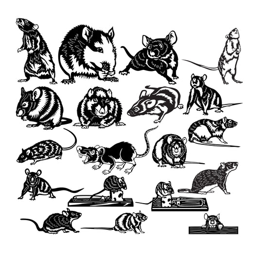 Rats and Mouse DXF files for CNC machines-DXFforCNC.com