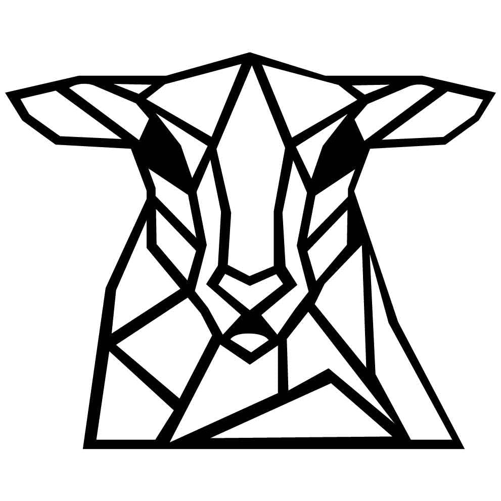 Sheep Face Geometric-DXF files Cut Ready for CNC-DXFforCNC.com