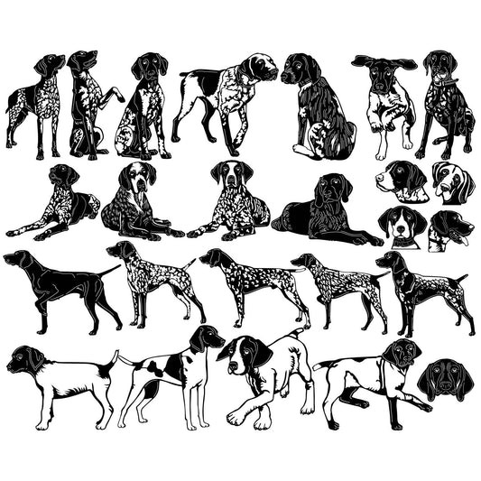 Shorthaired Pointers Dogs-DXF files Cut Ready for CNC-DXFforCNC.com