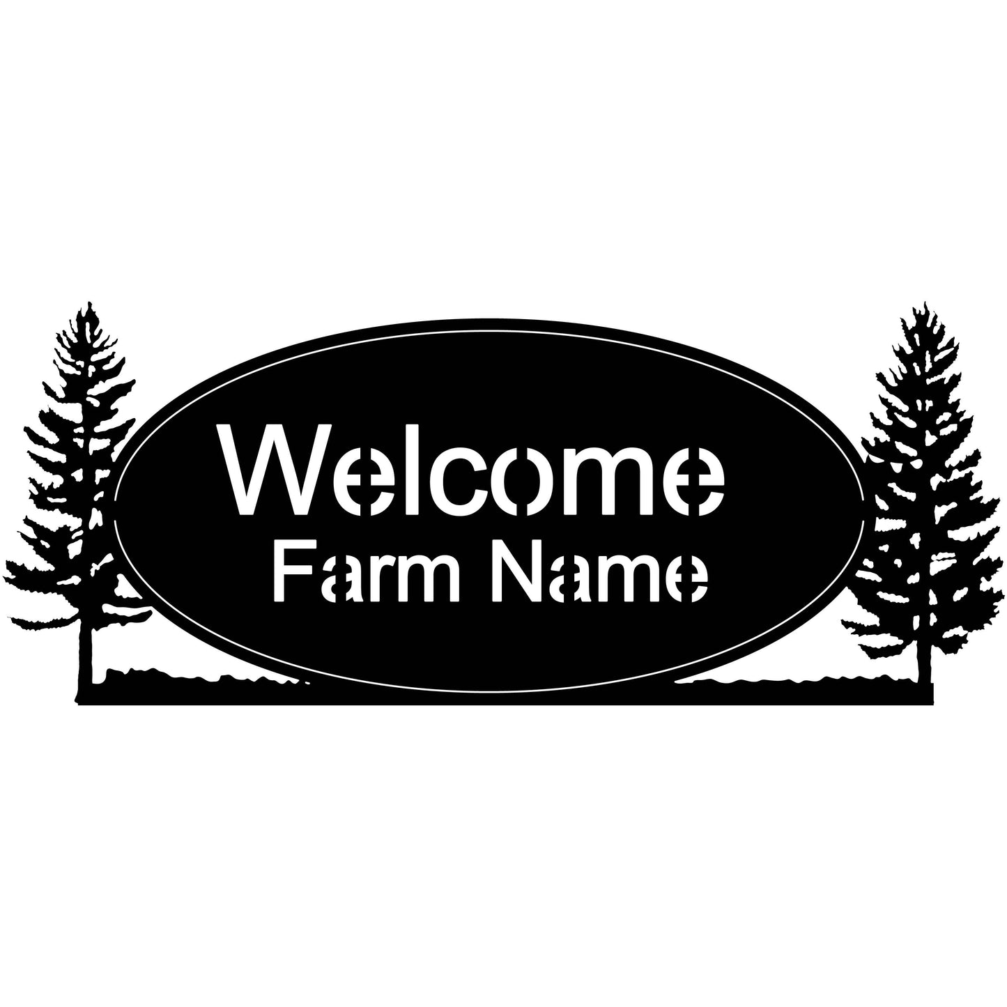 Sign Farm Welcome Customized-dxf file cut ready for cnc machines-dxfforcnc.com
