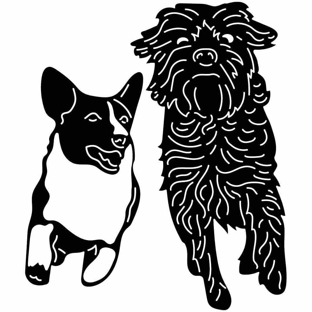 Small Dogs Running Free-DXF files cut ready for CNC-DXFforCNC.com