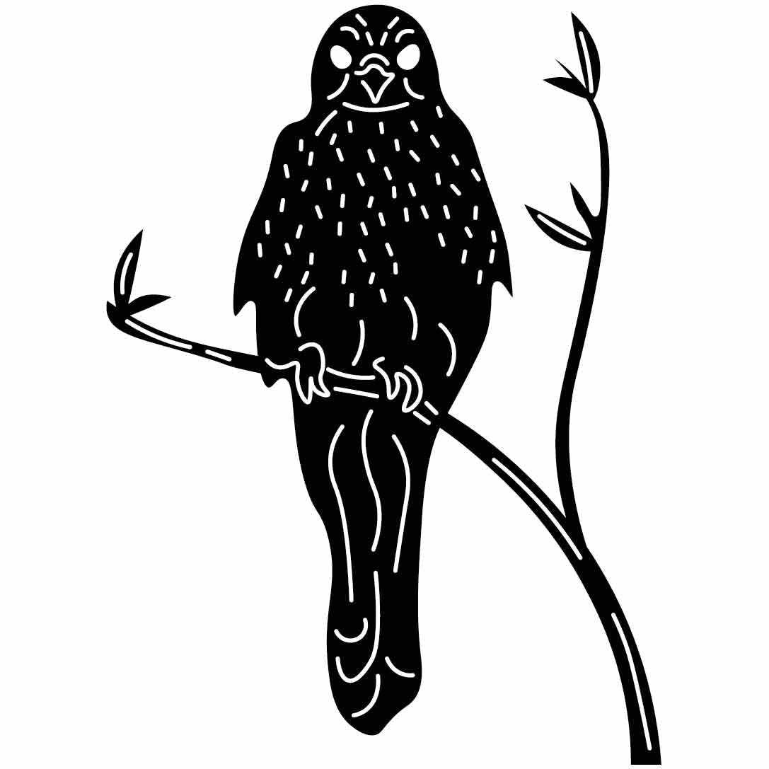 Small Hawk on Branch Free-DXF files cut ready for CNC-DXFforCNC.com